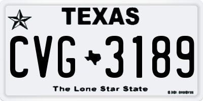 TX license plate CVG3189