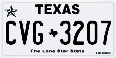 TX license plate CVG3207