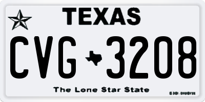 TX license plate CVG3208