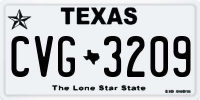 TX license plate CVG3209