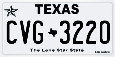 TX license plate CVG3220