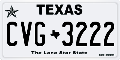 TX license plate CVG3222