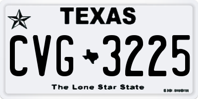 TX license plate CVG3225