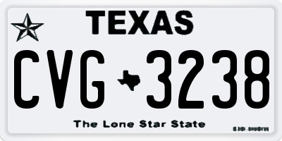 TX license plate CVG3238