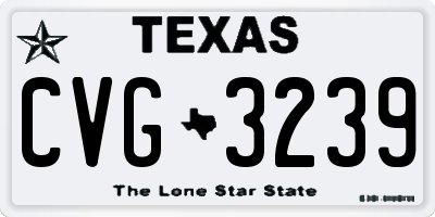 TX license plate CVG3239