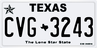 TX license plate CVG3243