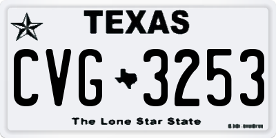 TX license plate CVG3253