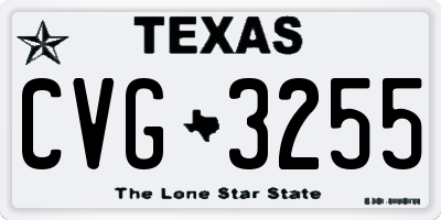 TX license plate CVG3255