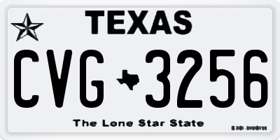 TX license plate CVG3256