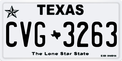 TX license plate CVG3263