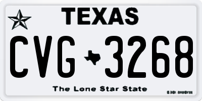 TX license plate CVG3268