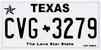 TX license plate CVG3279