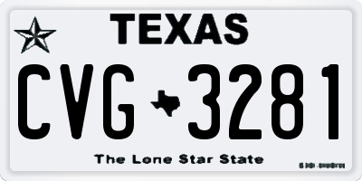 TX license plate CVG3281