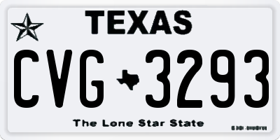 TX license plate CVG3293