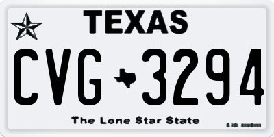 TX license plate CVG3294