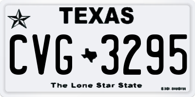 TX license plate CVG3295