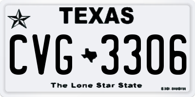 TX license plate CVG3306