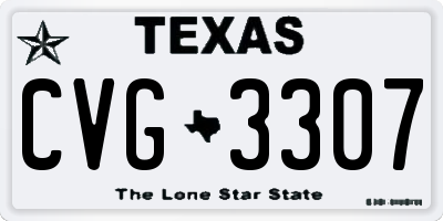 TX license plate CVG3307