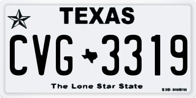 TX license plate CVG3319