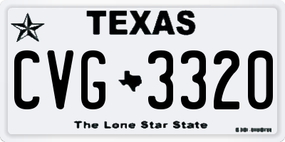 TX license plate CVG3320