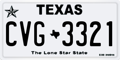 TX license plate CVG3321