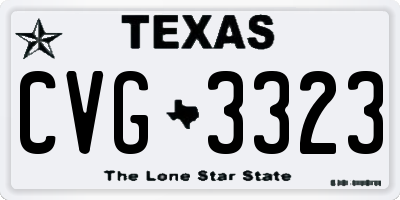 TX license plate CVG3323