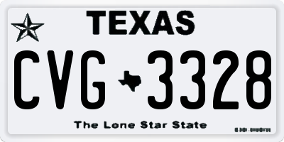 TX license plate CVG3328