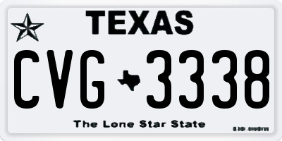 TX license plate CVG3338