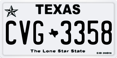 TX license plate CVG3358