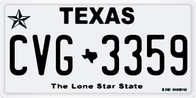 TX license plate CVG3359