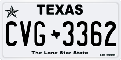 TX license plate CVG3362