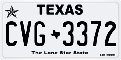TX license plate CVG3372