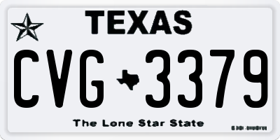 TX license plate CVG3379
