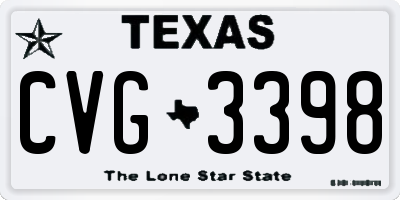 TX license plate CVG3398