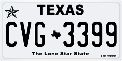 TX license plate CVG3399
