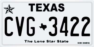 TX license plate CVG3422