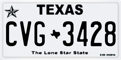 TX license plate CVG3428