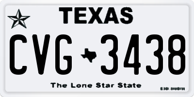 TX license plate CVG3438