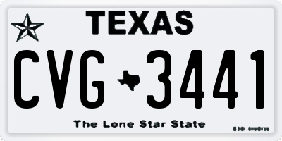 TX license plate CVG3441