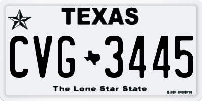 TX license plate CVG3445