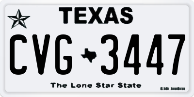 TX license plate CVG3447