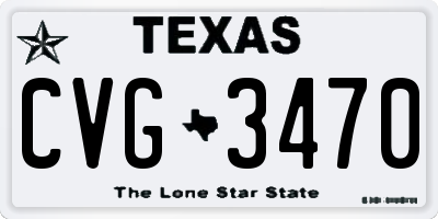 TX license plate CVG3470
