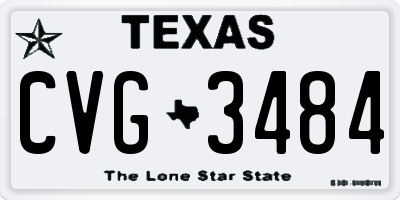 TX license plate CVG3484