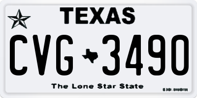 TX license plate CVG3490