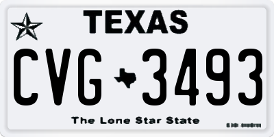 TX license plate CVG3493