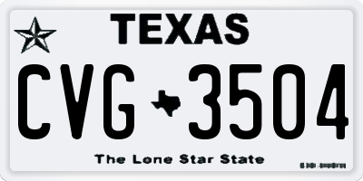 TX license plate CVG3504