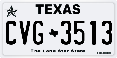 TX license plate CVG3513