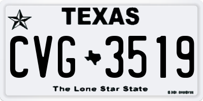 TX license plate CVG3519