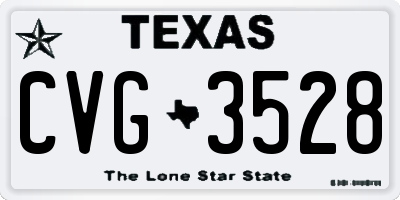 TX license plate CVG3528