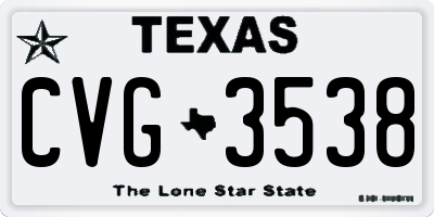 TX license plate CVG3538